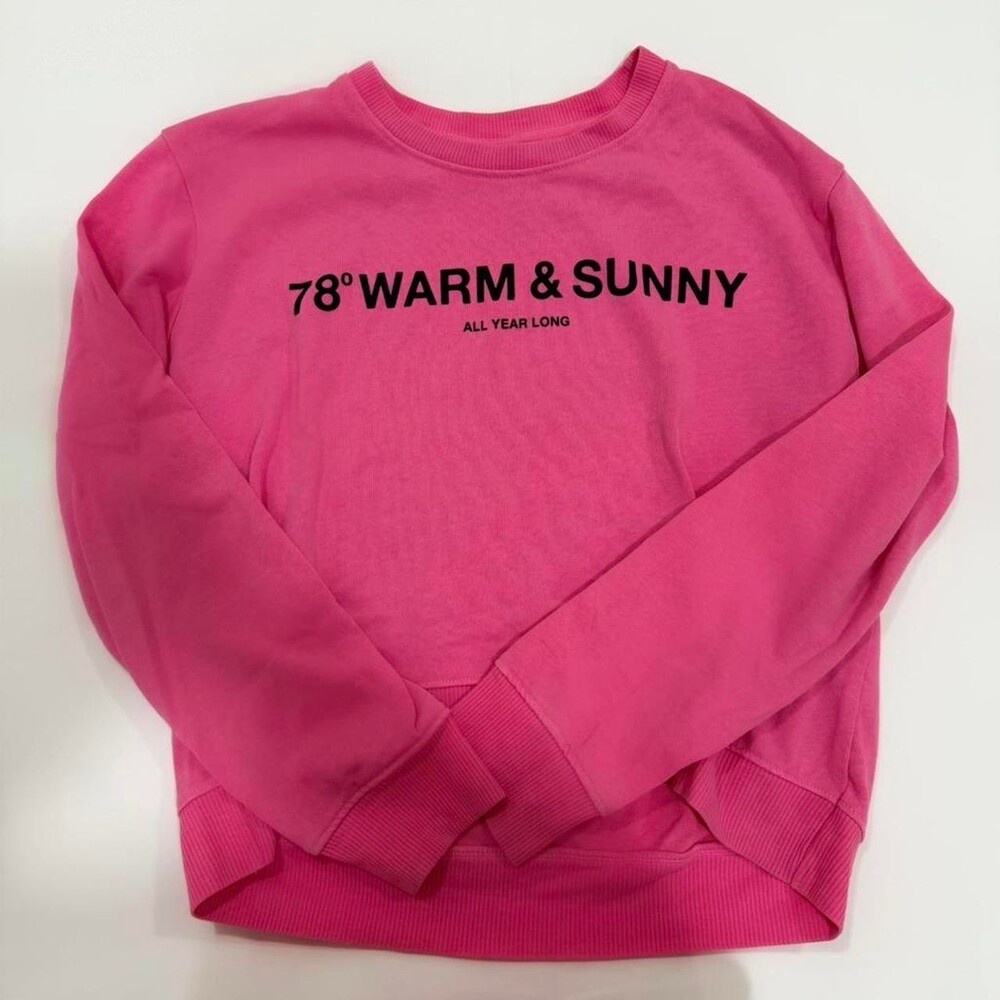 NWOT Sundry 78åÁ Crop Sweatshirt Pigment Neon Pink | Size 1 - Picture 4 of 8